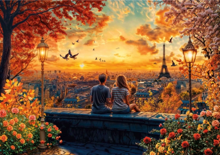 Educa puzzel Verliefd in Parijs 1500 stukjes