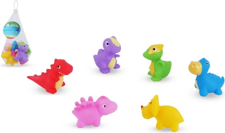Dieren – badspeelgoed dinosaurussen, piepset 6 stuks