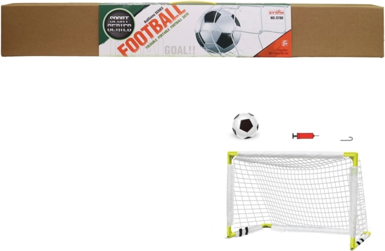 Voetbaldoel met bal en pomp