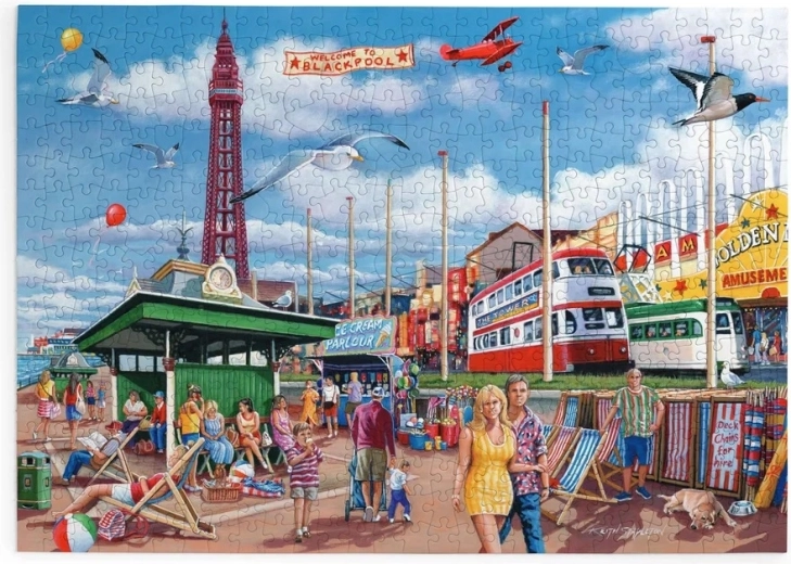 Puzzel House of Puzzles Promenade in Blackpool met 500 extra grote puzzelstukken