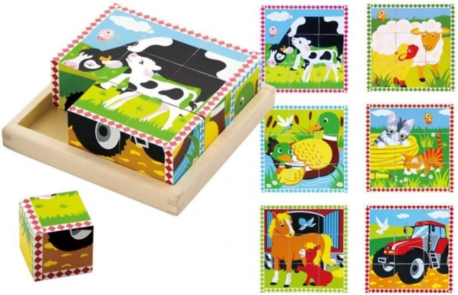 Babu afbeeldingenkubus boerderijdieren – 9 blokken