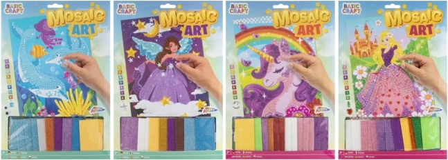 Grafix mozaïekafbeelding Roze prinses 30x21 cm