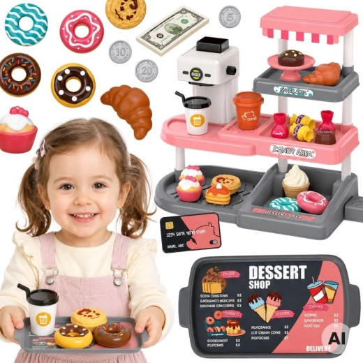 Woopie kinder café en patisserie met kassa en geluiden