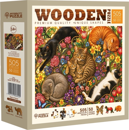 WOODEN CITY houten puzzel Katten tuin 505 stukjes