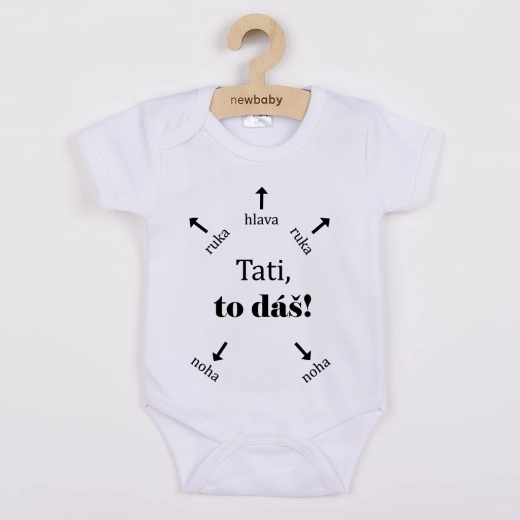 Babyromper met print New Baby Papa, jij kunt het! – korte mouw