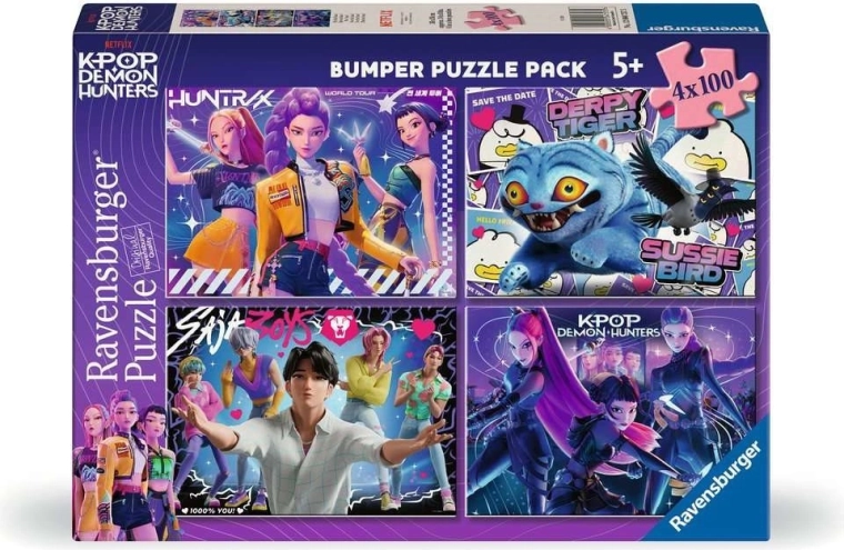 Ravensburger puzzel K-pop: Demonenjagers 4×100 stukjes