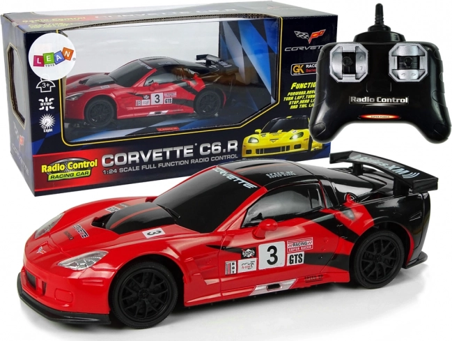 Sportauto R/C 1:24 Corvette C6.R rood met verlichting