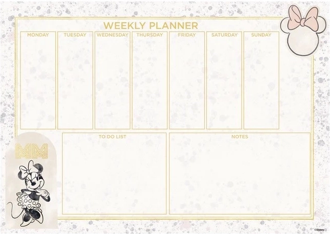 Wekelijkse planner-onderlegger Minnie (A4)