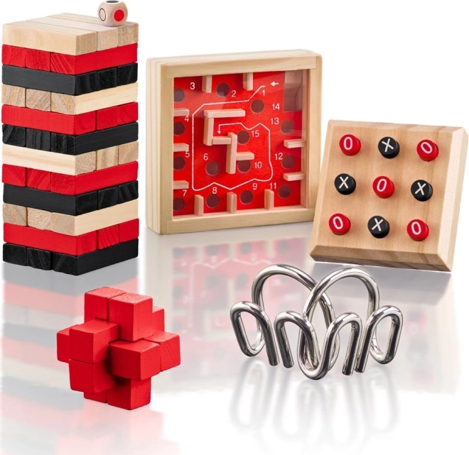 Set van mini spellen en puzzels 5-in-1