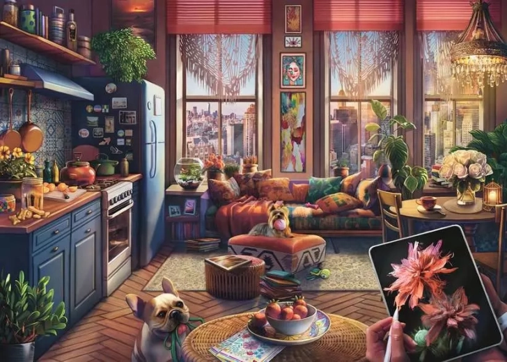 Ravensburger puzzel appartement in boho-stijl XXL 500 stukjes