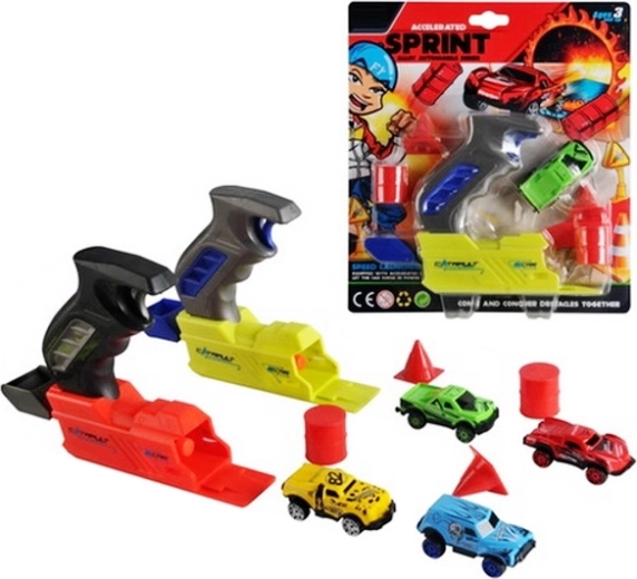 Auto met lanceerder en obstakels voor kinderen