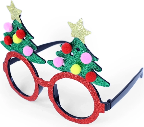 Kerstbril met kerstboom-motief