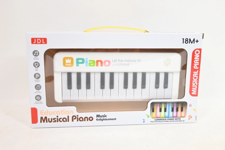 Kinder muziekkeyboard op batterijen in 2 kleurvarianten - 1 stuk