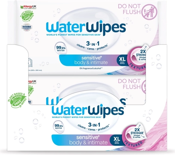 WaterWipes Sensitive+ vochtige doekjes voor lichaam en intieme zones 30 stuks - 12 verpakkingen