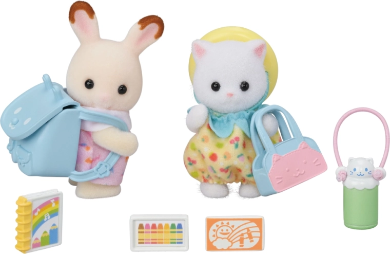 Sylvanian Families Kleuterschoolvrienden tijdens een wandeling