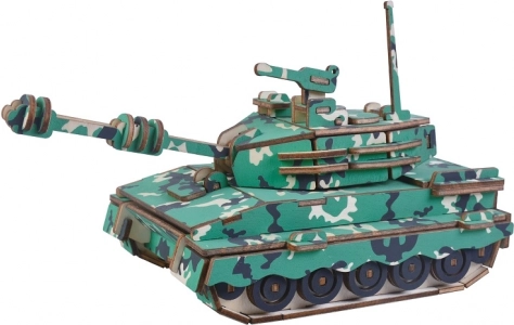 Woodcraft houten 3D-puzzel – middelgrote tank