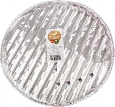 Aluminium grillbakjes rond 34 cm PARTY TIME, 3 stuks