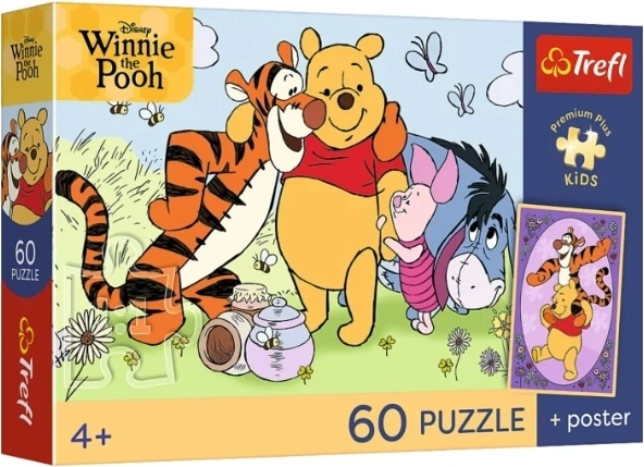 Kinderpuzzel PremPlus Kids Kubuś Uśmiech i miód 60 stukjes
