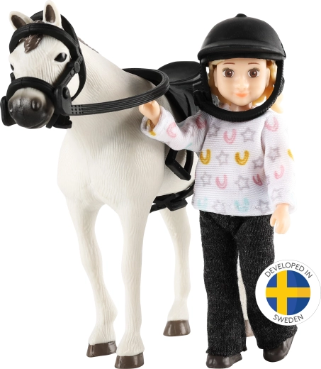 Lundby amazone met paard – set voor het poppenhuis