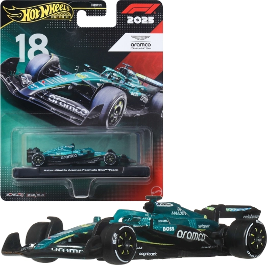 Hot Wheels Premium Formule 1 Aston Martin Aramco Lance Stoll #18 - 1 stuk
