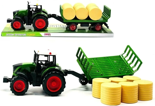 Gazelo tractor met aanhanger en strobalen