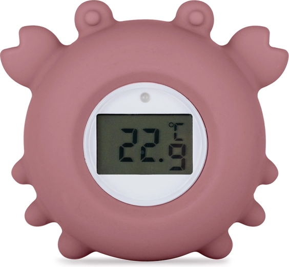 Digitale siliconen badthermometer PETITE&MARS Crab Caleb, roze