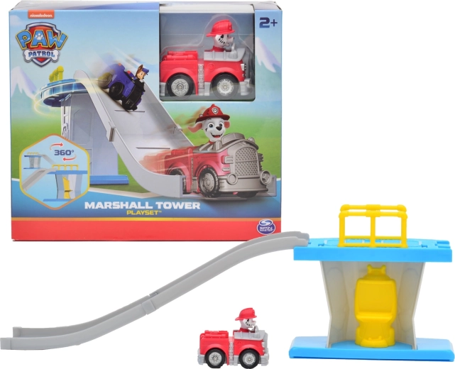 Paw Patrol mini toren met rijbaan en brandweerwagen Marshall