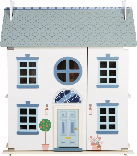 Houten poppenhuis met tuin en accessoires