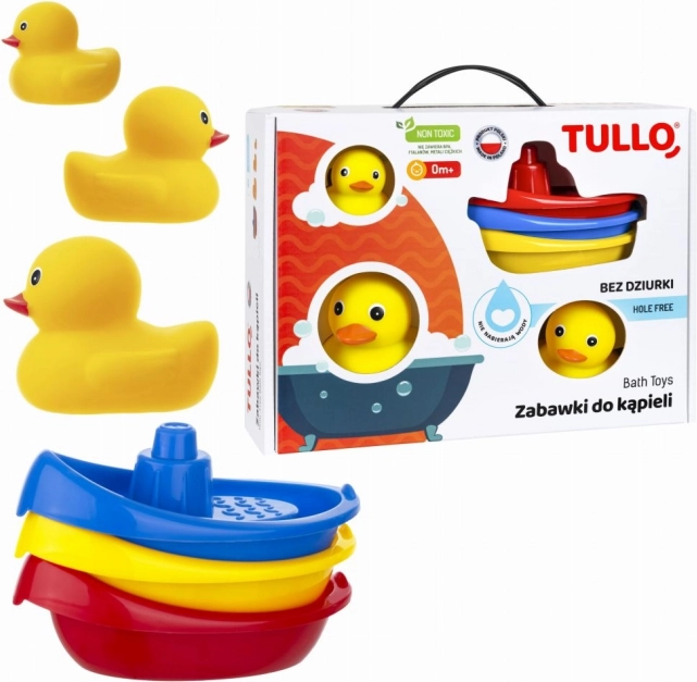 Set van bad-eendjes en bootjes