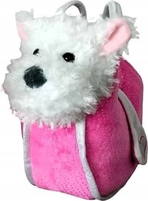Pluchen hondje West Highland White Terrier in een roze tasje