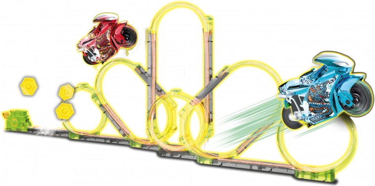 Spin en Bouw superbaan met twee motorfietsen