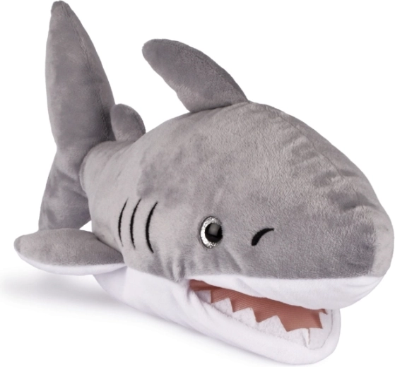 Doudou Histoire d'Ours pluchen handpop haai grijs 30 cm