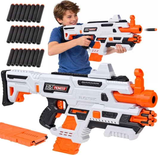 Elektrische en handmatige 2-in-1-blaster voor schuimrubberen pijltjes