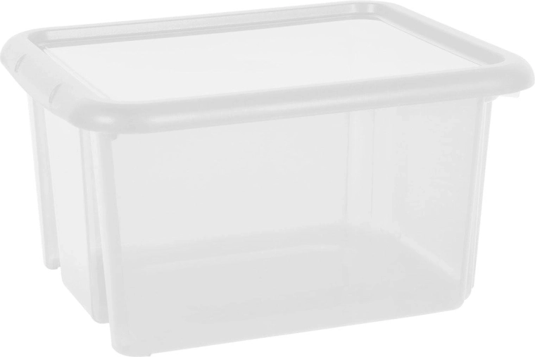 Transparente kunststof opbergbox 30 l met deksel FUNNY