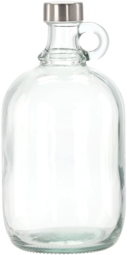 Glazen gallon met oor 2 l met metalen schroefdop