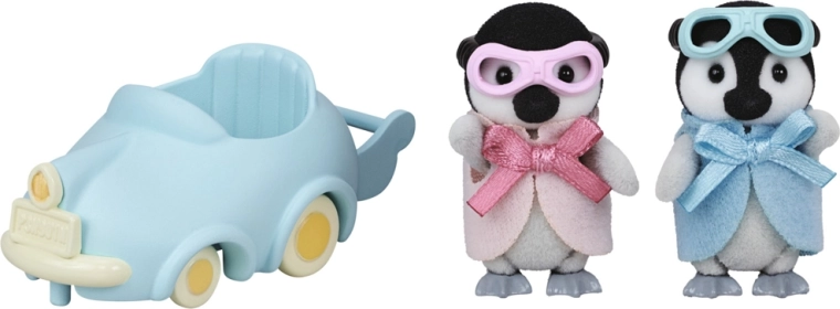 Pinguïntweeling met wagentje