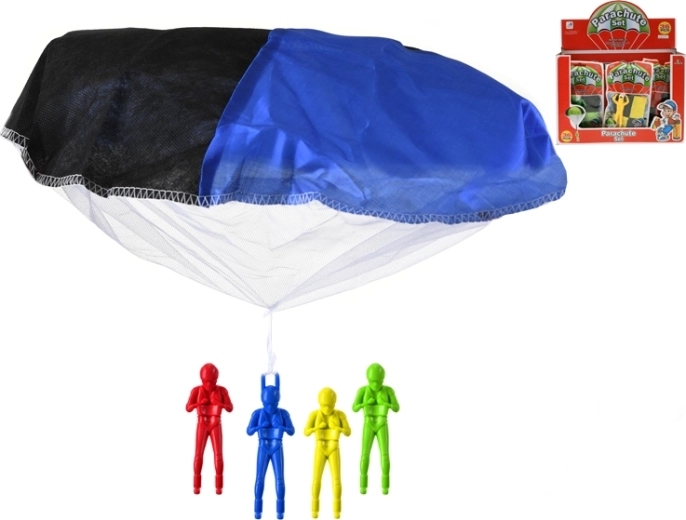 Parachutespringer met parachute 10 cm – 4 kleuren