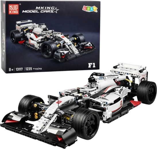 Constructieset raceauto F1 wit-rood