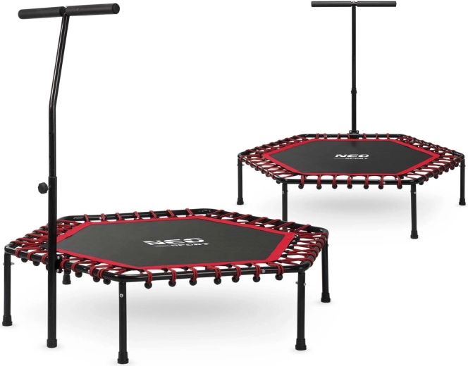 Fitness trampoline Neo-Sport met handgreep 127 cm zeshoekig rood