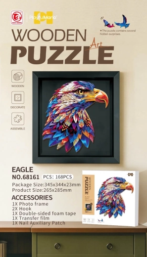Houten puzzel adelaar, 168 stukjes