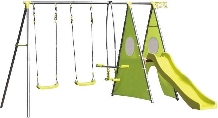 Marimex kinderschommelset met glijbaan voor 4 kinderen