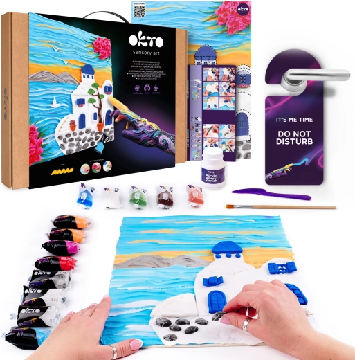 Okto creatieve set voor schilderen met pasta Santorini 30 × 40 cm
