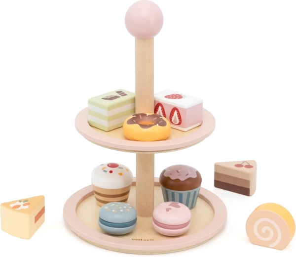 Houten etagère met twee niveaus voor desserts PolarB