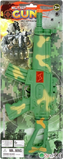 Kinder plastic militair machinepistool 43 cm met beweegbare loop - 1 stuk