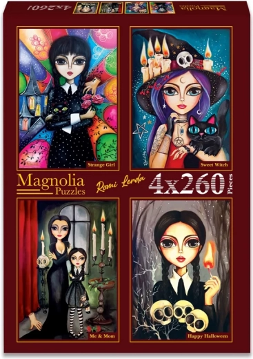 Magnolia puzzelset Gelukkig Halloween – 4×260 stukjes