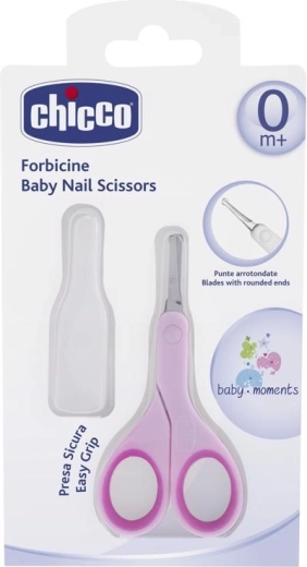 Chicco baby-nagelschaar met ronde punt – roze