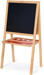 Houten dubbelzijdig bord voor krijt en whiteboardmarkers met magnetisch oppervlak