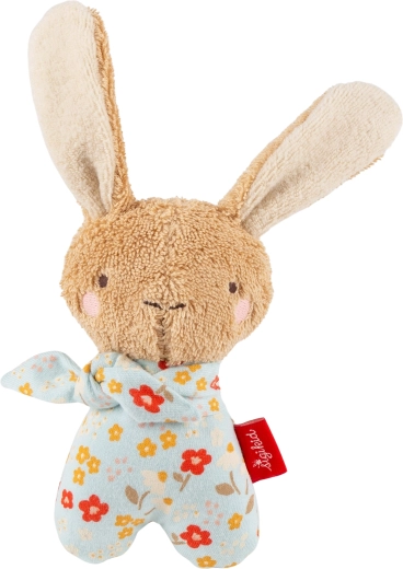 Sigikid eerste pluchen rammelaar konijntje blauw 15 cm