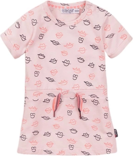 Dirkje kinderjurk lichtroze met print