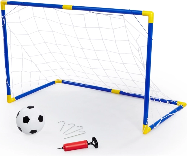 Voetbaldoel met bal en pompje